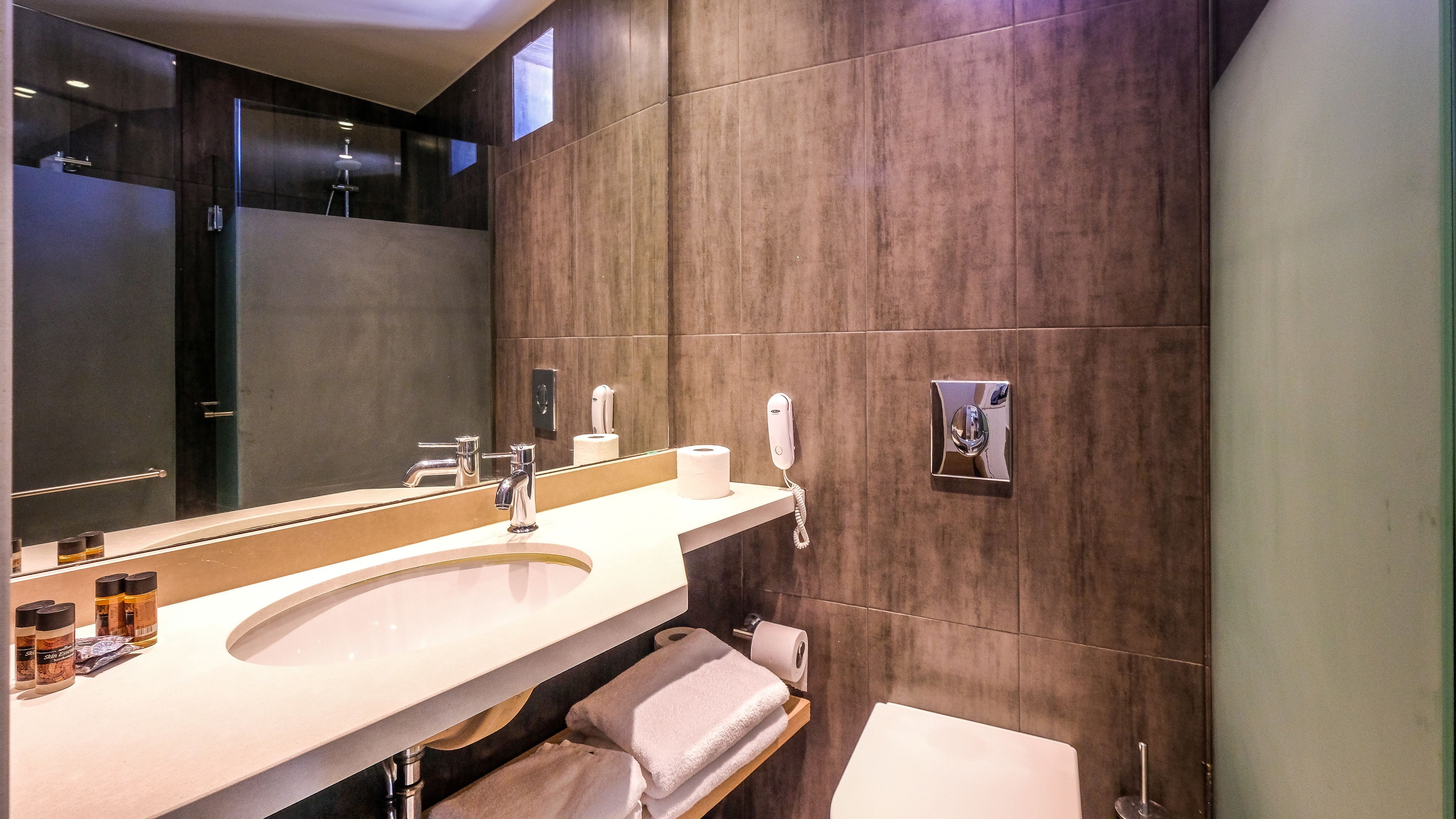 free toiletries, hair dryer, towels