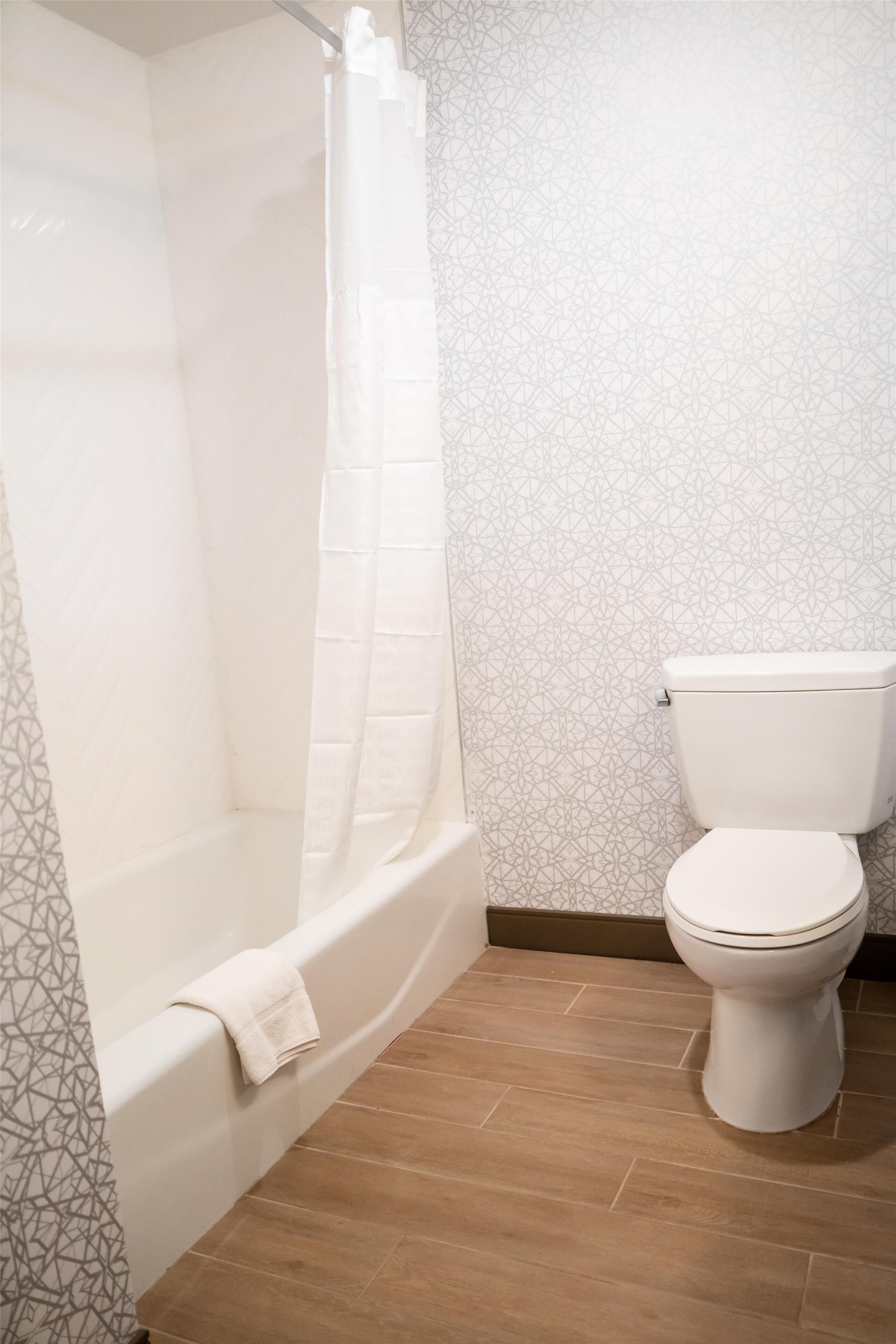 two queen bed nonsmoking | bathroom | free toiletries, hair dryer, towels