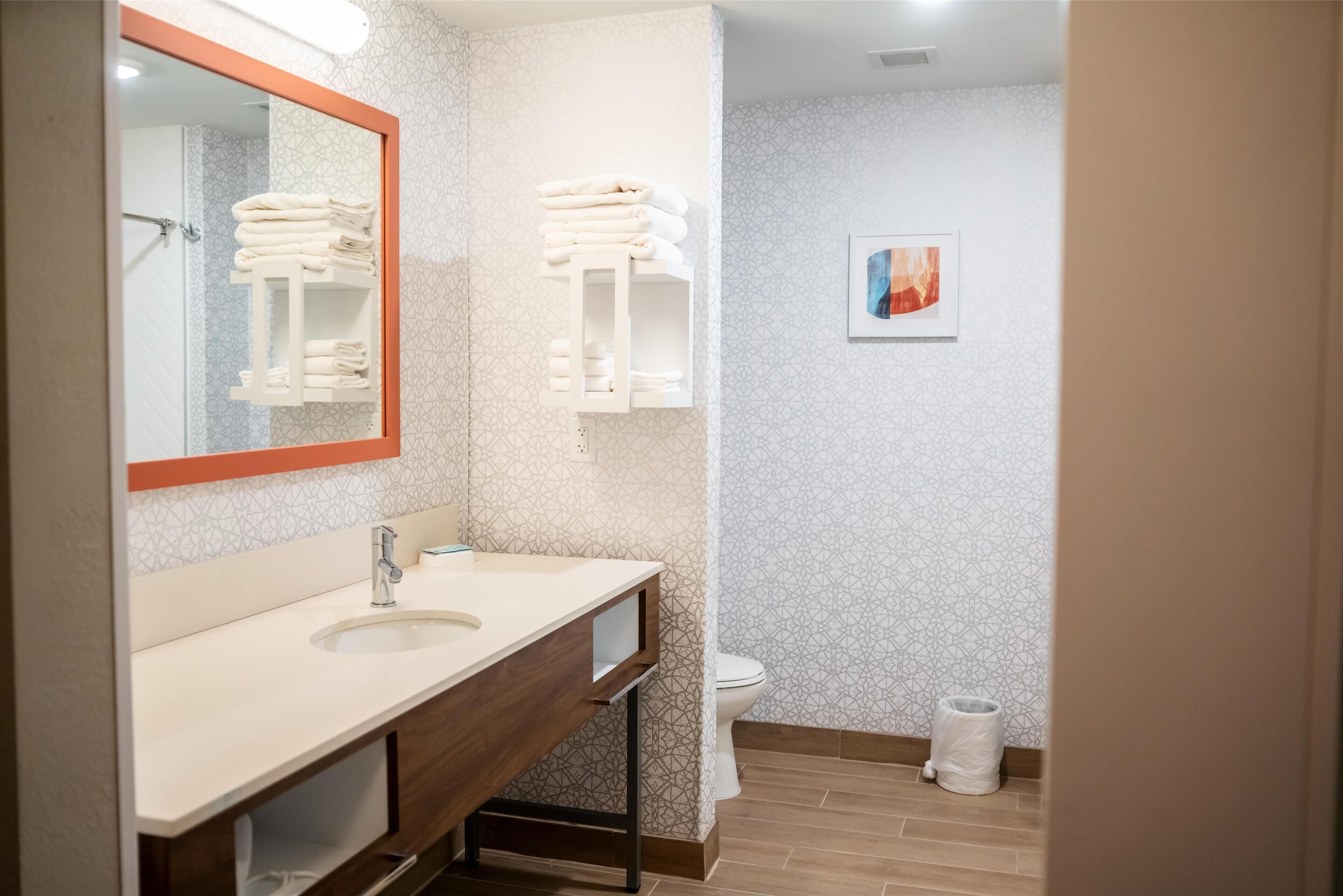 free toiletries, hair dryer, towels