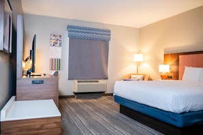 Premium bedding, down duvets, pillow-top beds, laptop workspace