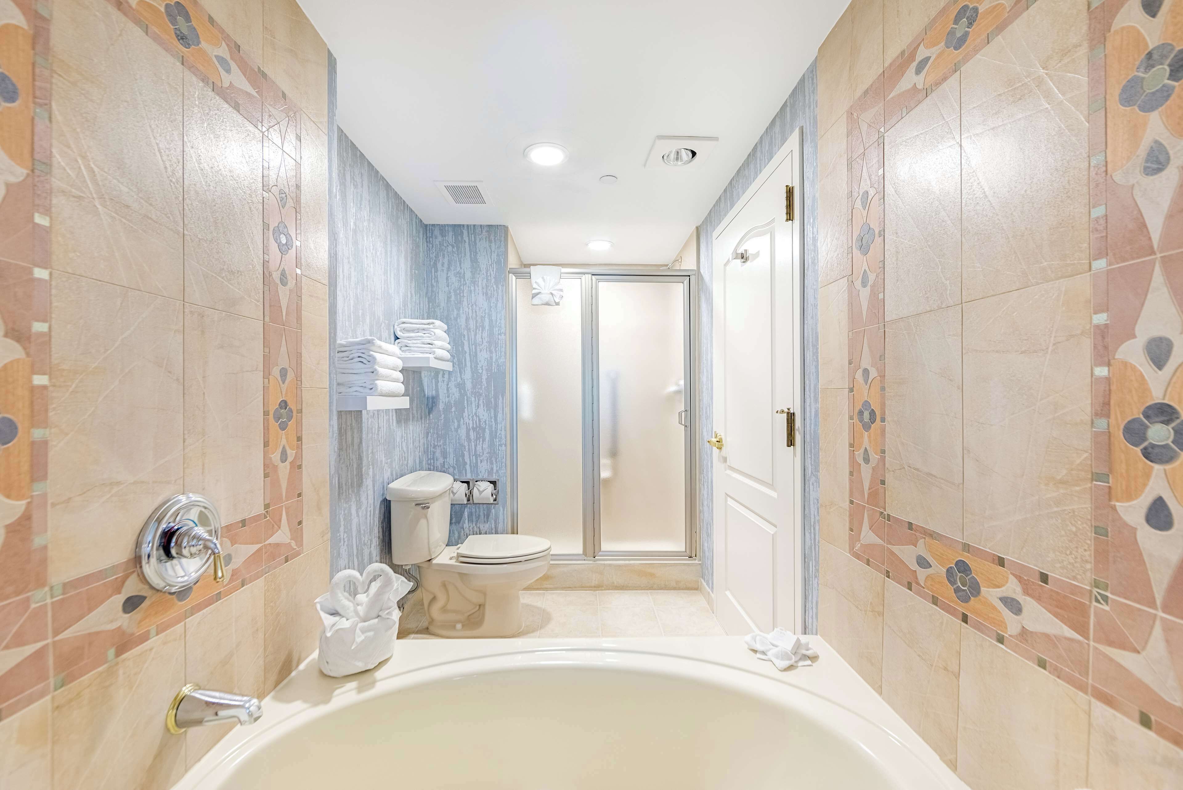 free toiletries, hair dryer, towels