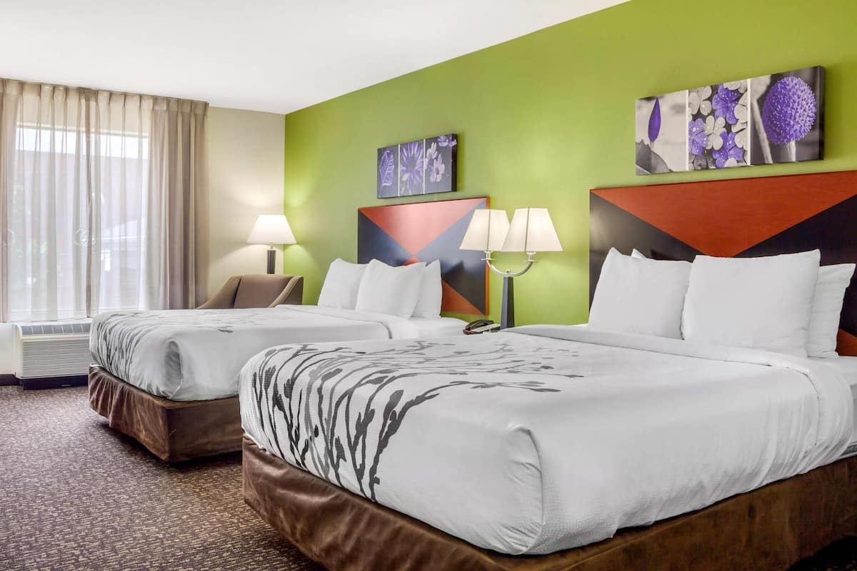 Room, 2 Queen Beds, Accessible, Non Smoking | Desk, blackout drapes, iron/ironing board, free cribs/infant beds