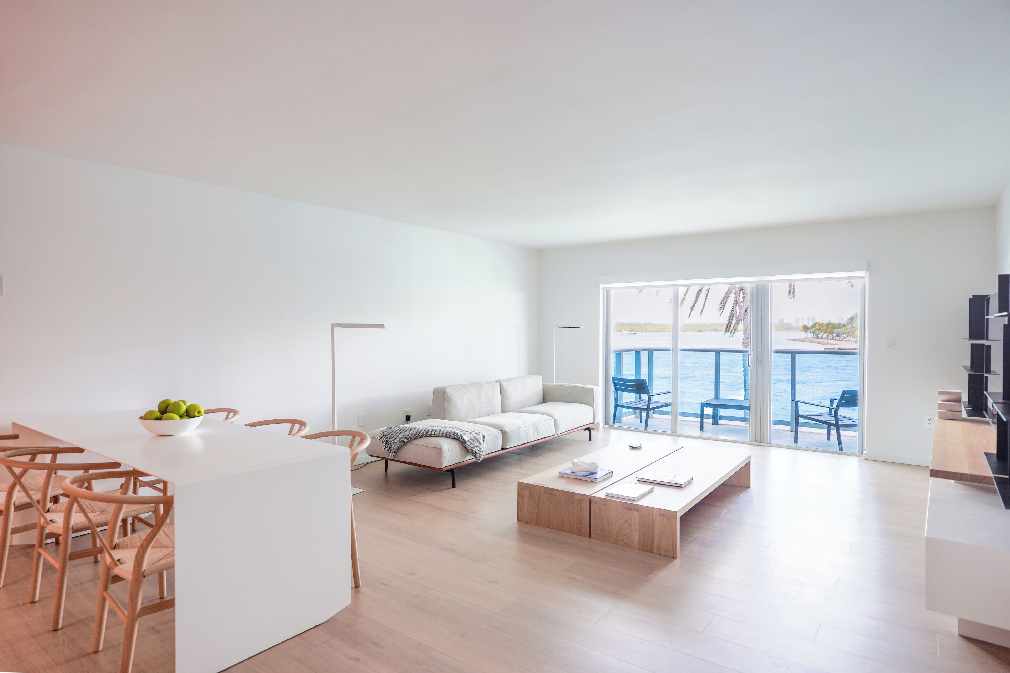 Deluxe Apartment, 2 Bedrooms, Waterfront | Living area | 65-inch Smart TV with digital channels, TV, streaming services