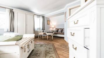 Chambre Supérieure Double ou avec lits jumeaux, vue jardin | 1 chambre, literie de qualité supérieure, surmatelas