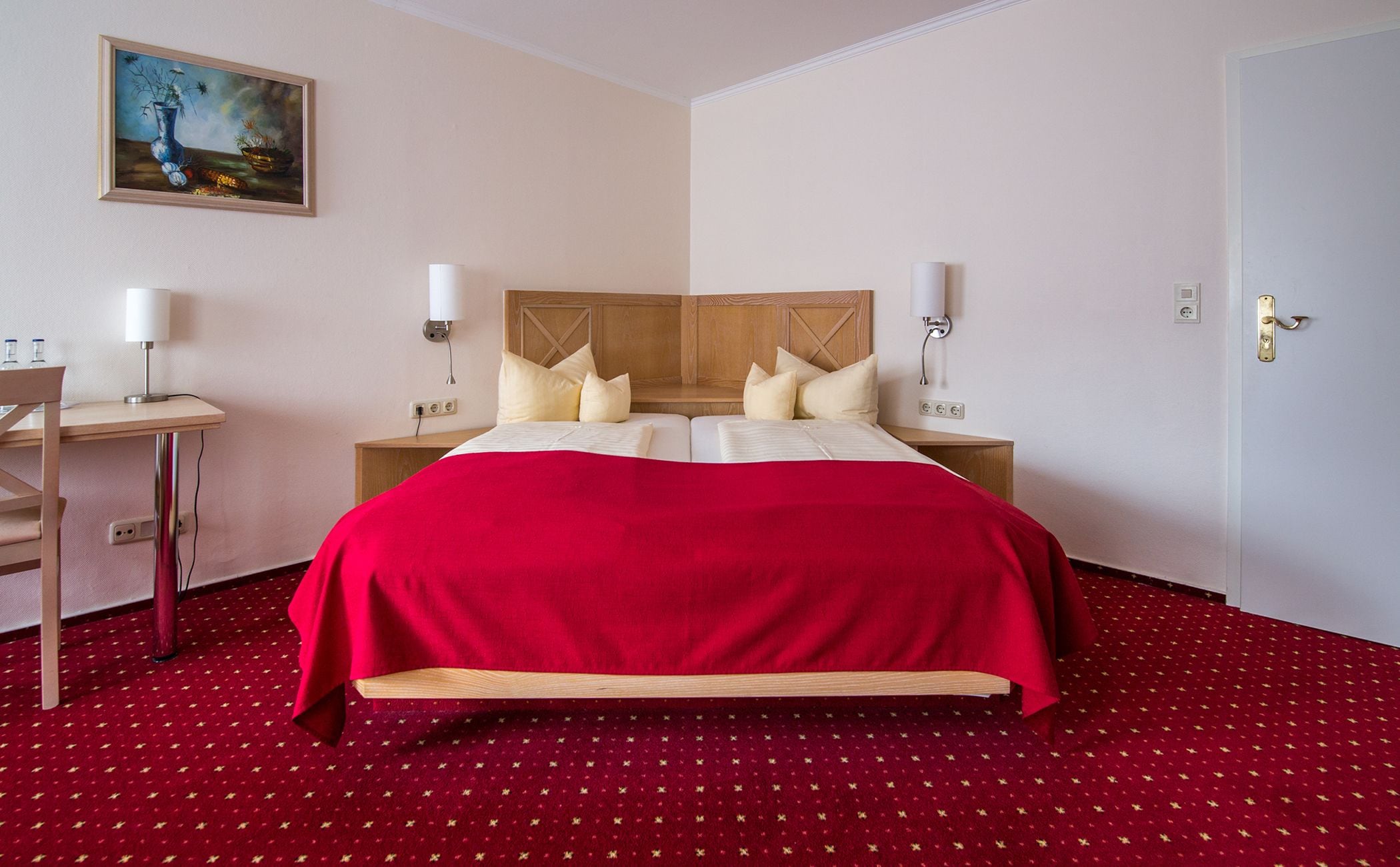 comfort double room | premium bedding, in-room safe, desk, laptop workspace