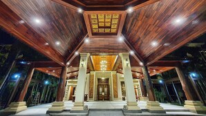A large, open interior space with a high ceiling and wooden beams. - Empress Angkor Resort & Spa (Siem Reap)
