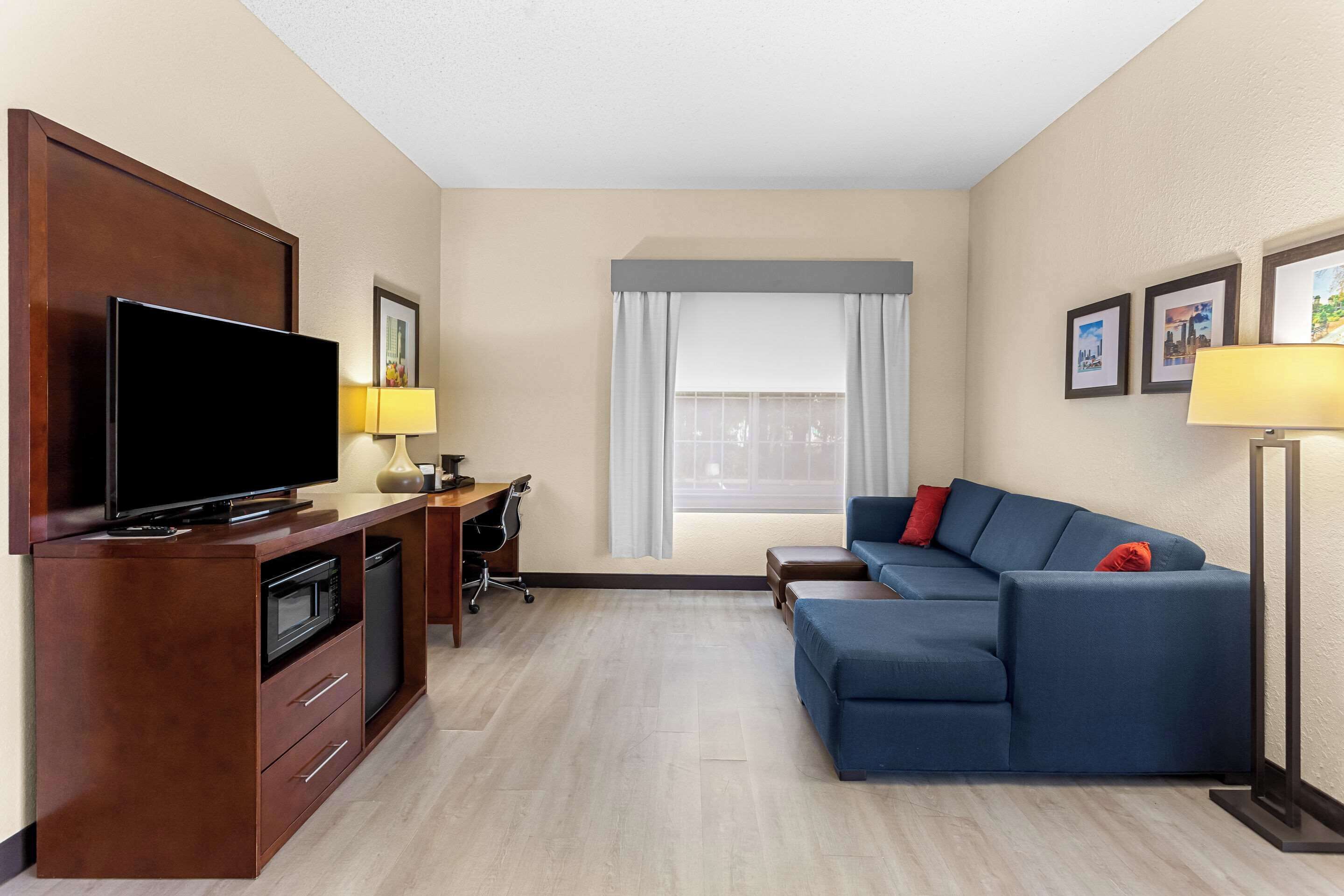 suite, 1 king bed with sofa bed, accessible, non smoking | pillow-top beds, desk, laptop workspace, blackout curtains