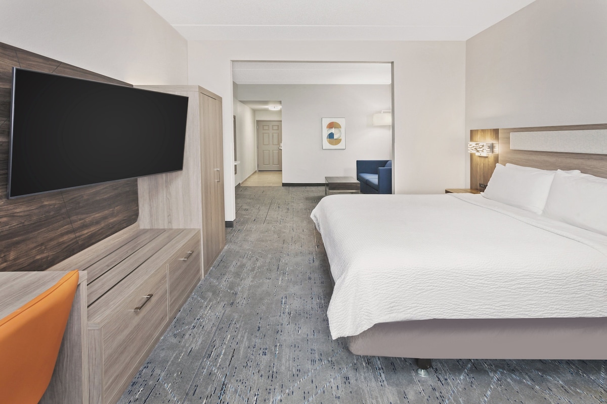 Suite, 1 King Bed with Sofa bed, Accessible (Communications, Access Tub) | Premium bedding, in-room safe, desk, blackout drapes