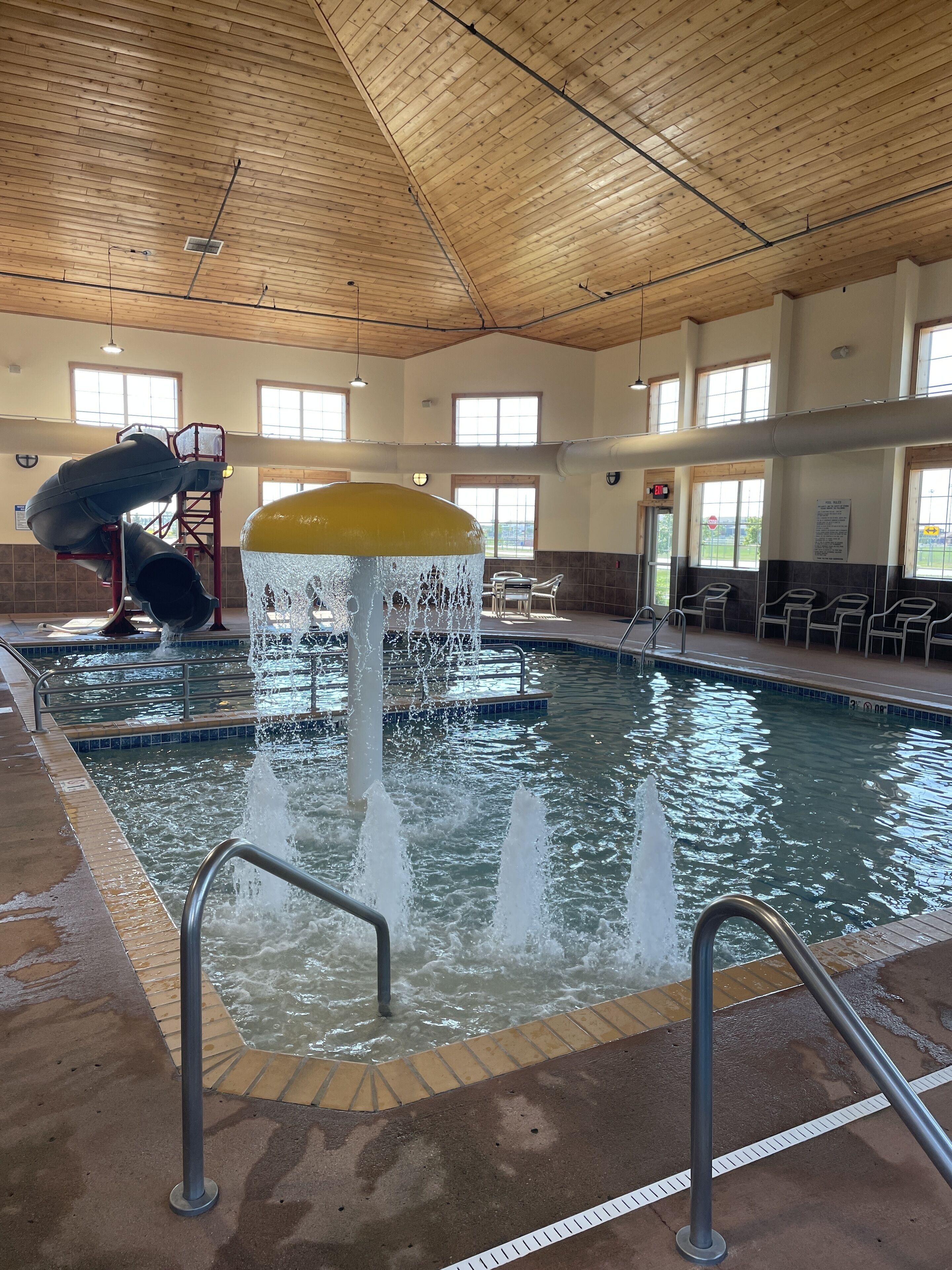 indoor pool, open 8:00 am to 11:00 pm, pool loungers