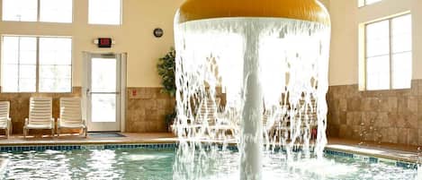 Alberca techada, acceso de 08:00 a 23:00, y camastros