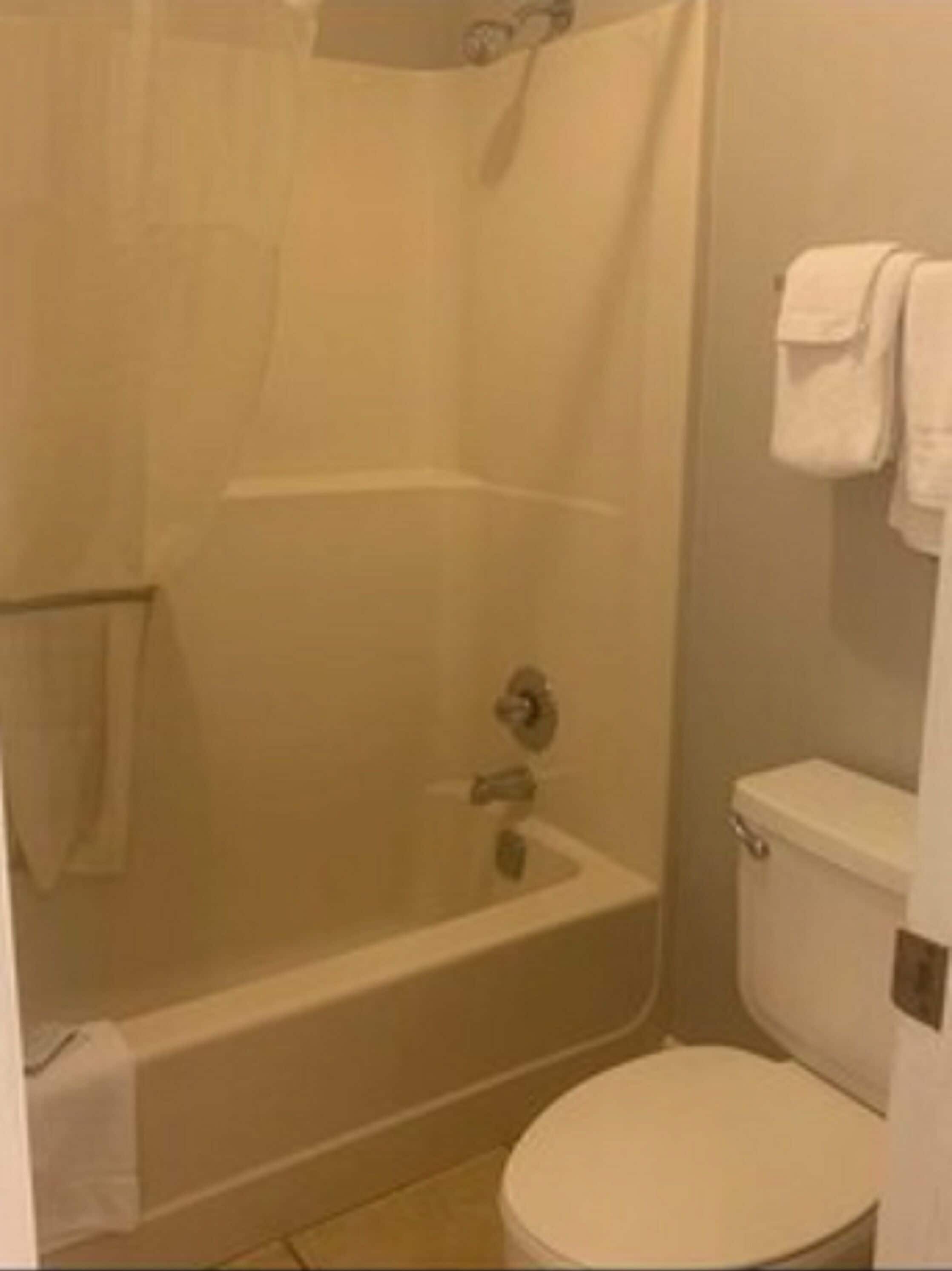 Deluxe Room, 2 Queen Beds, Non Smoking | Bathroom | Free toiletries, hair dryer, towels