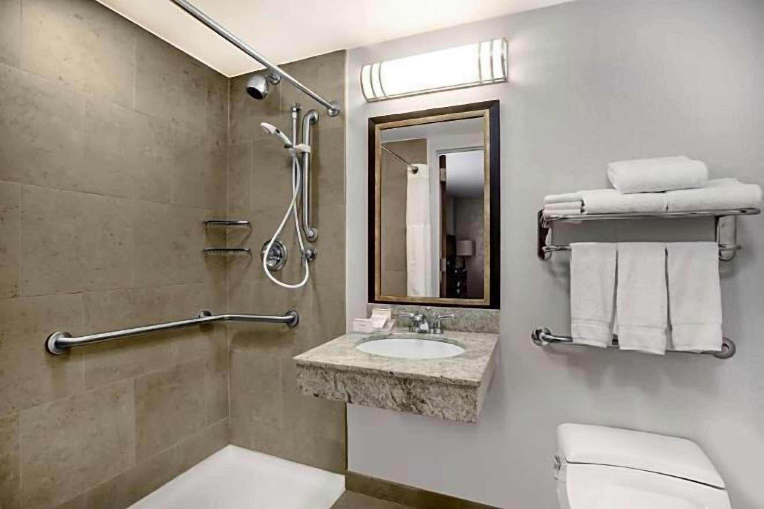 Free toiletries, hair dryer, towels