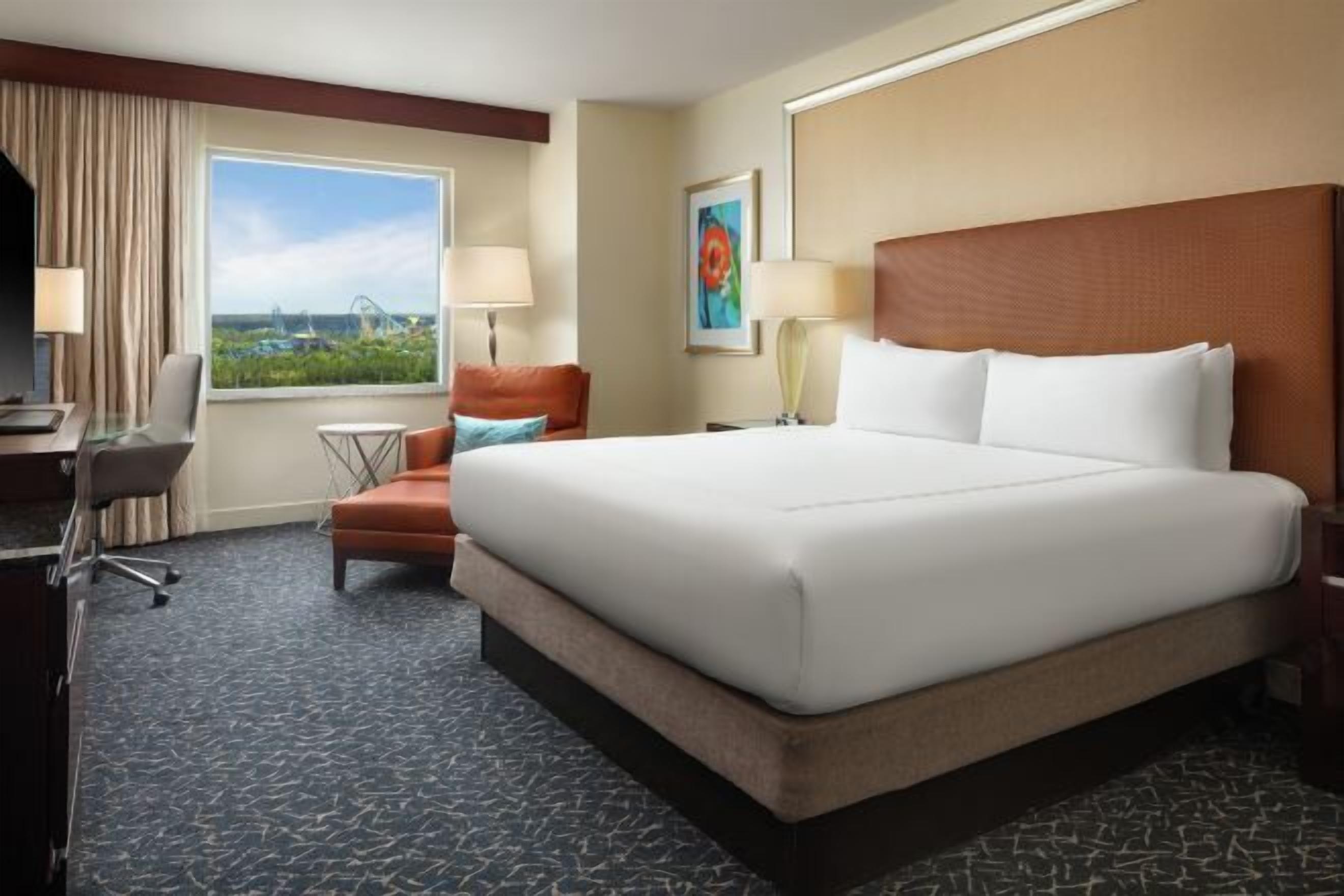 Premium bedding, down comforters, in-room safe, desk