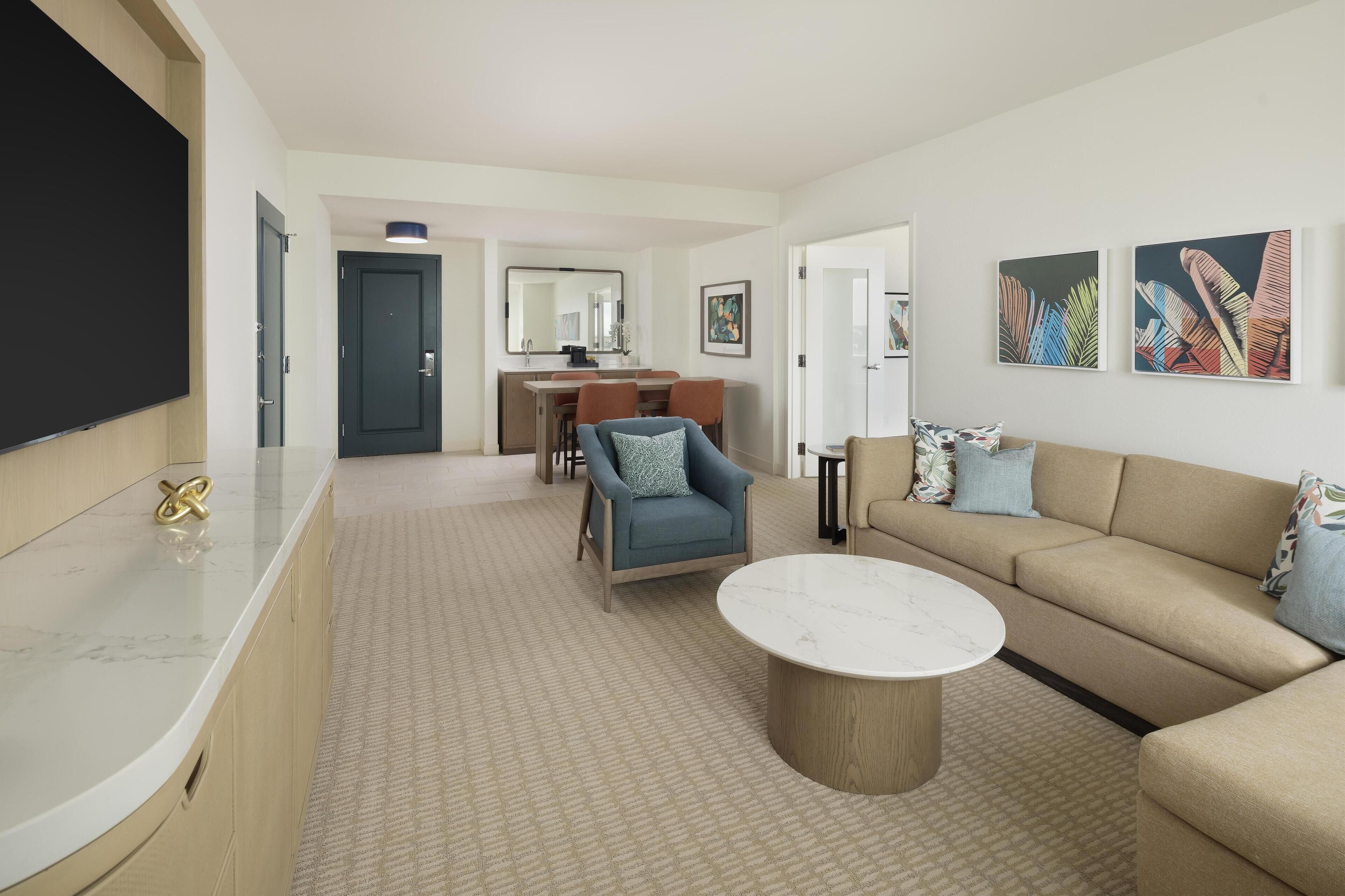 42-inch LCD TV with cable channels, TV, pay films