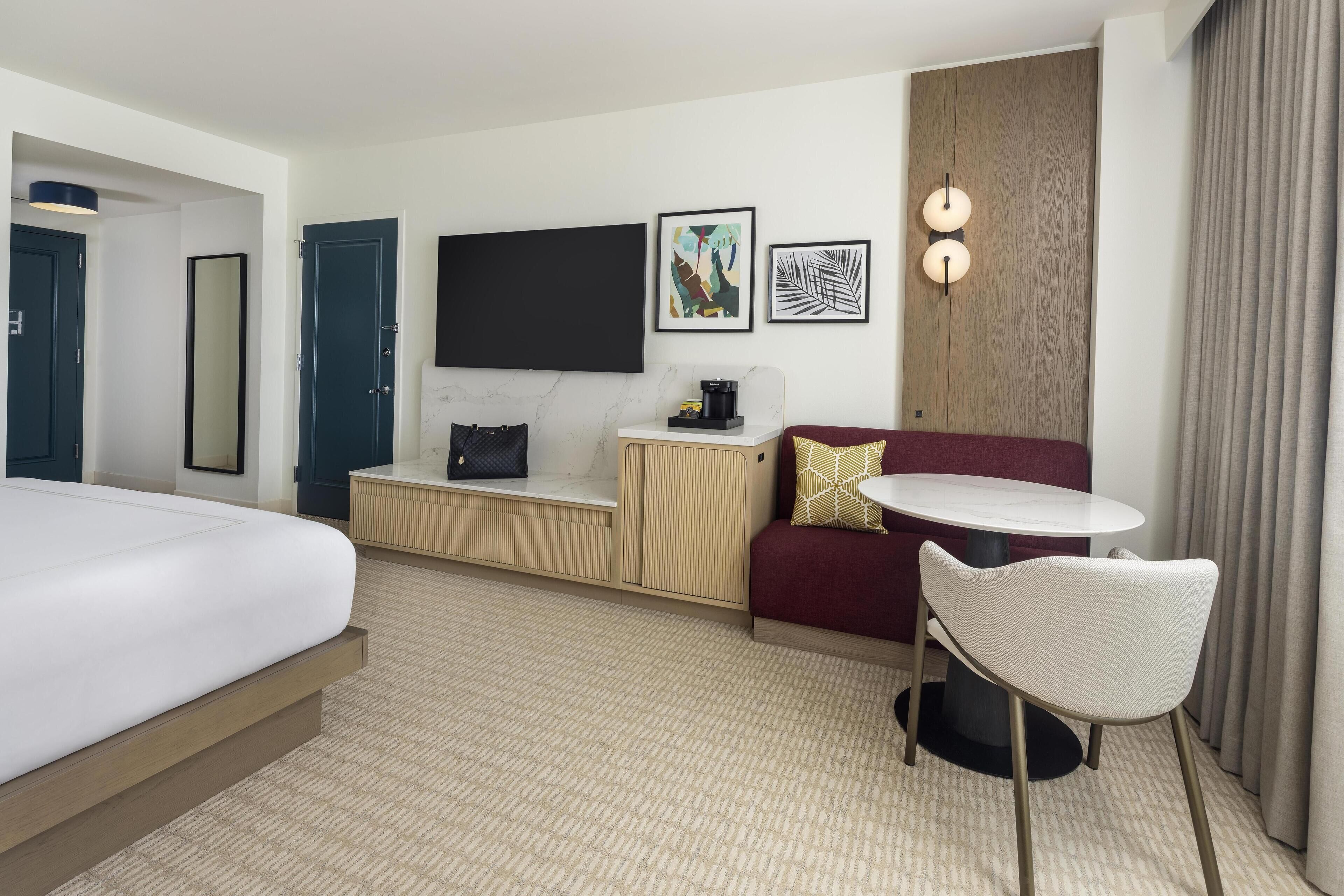 42-inch LCD TV with cable channels, TV, pay films