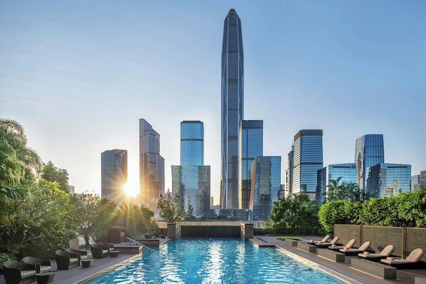Outdoor pool, open 6:00 AM to 11:00 PM, pool umbrellas, sun loungers - The Ritz-Carlton, Shenzhen (Shenzhen)