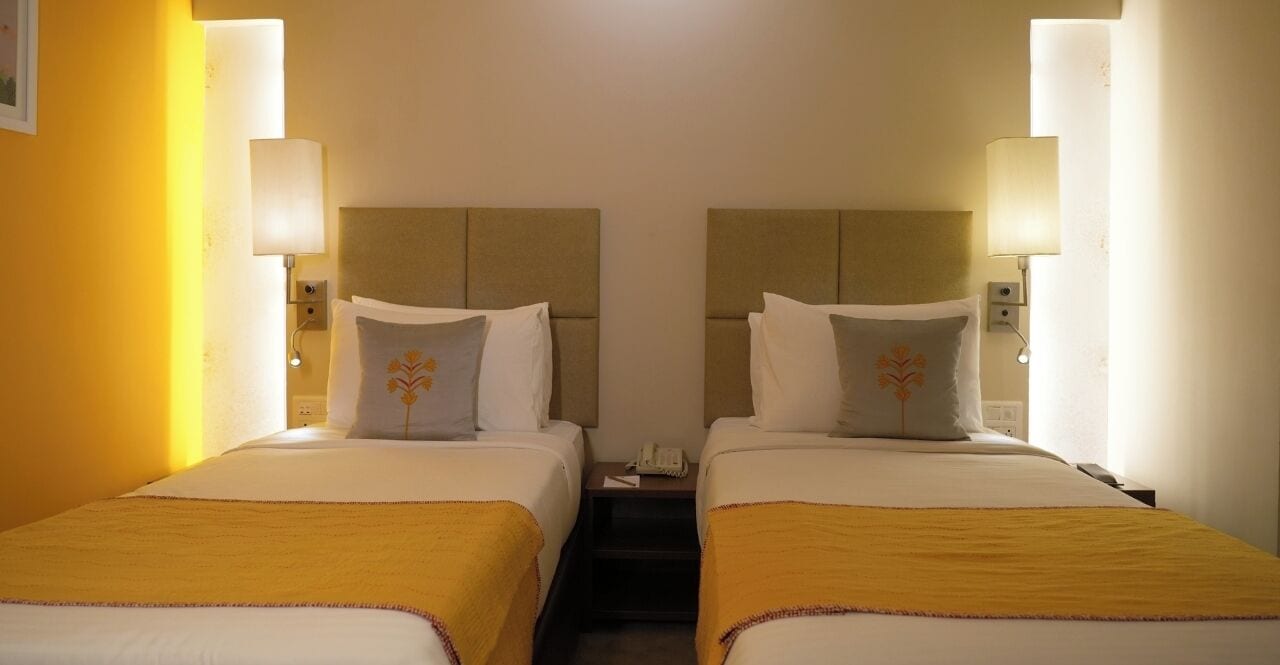 Deluxe kamer, 2 eenpersoonsbedden | Lakens van Egyptisch katoen, luxe beddengoed, donzen dekbedden