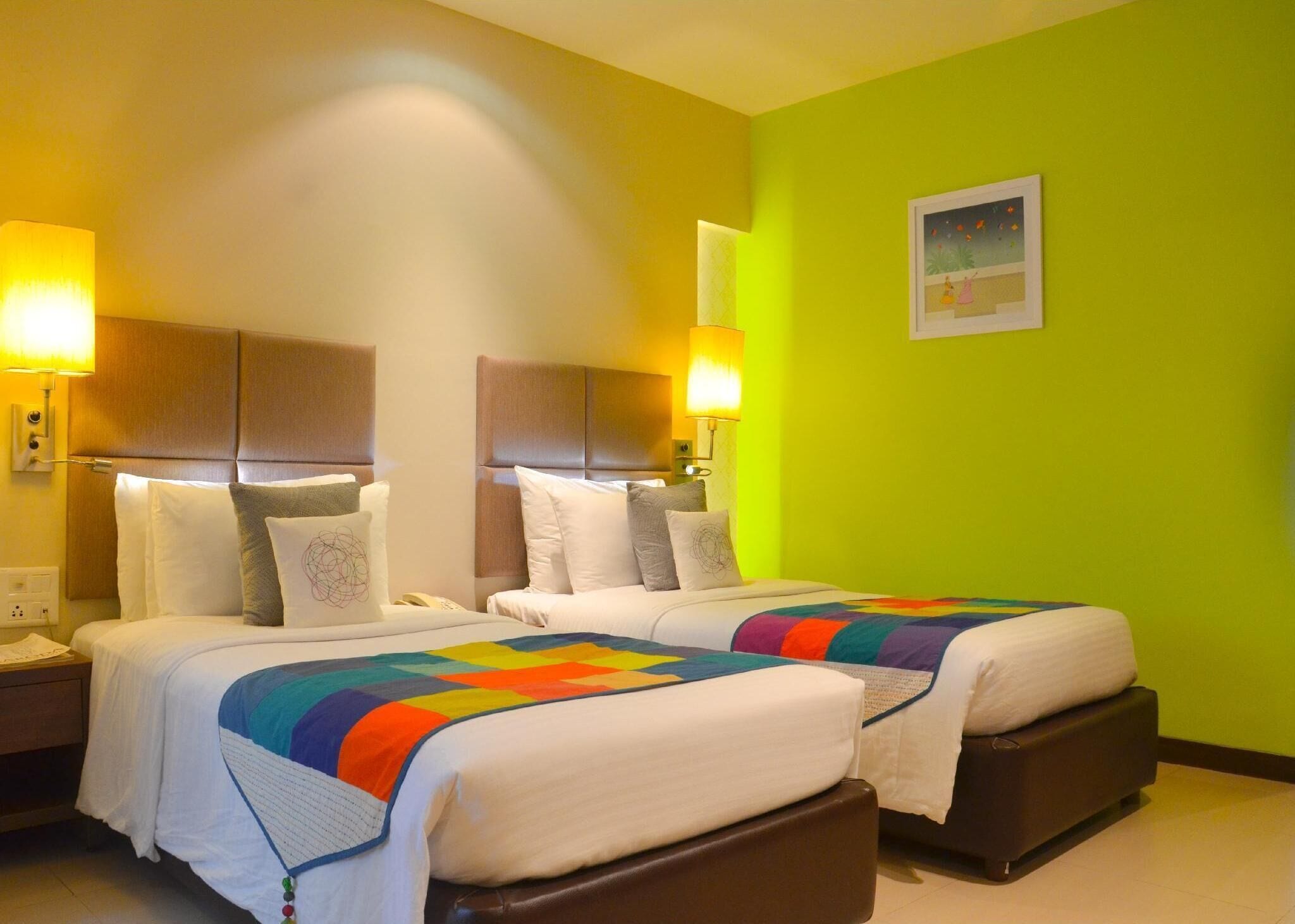 Quarto luxo, 2 camas de solteiro | Roupas de cama de algodão egípcio, roupas de cama premium