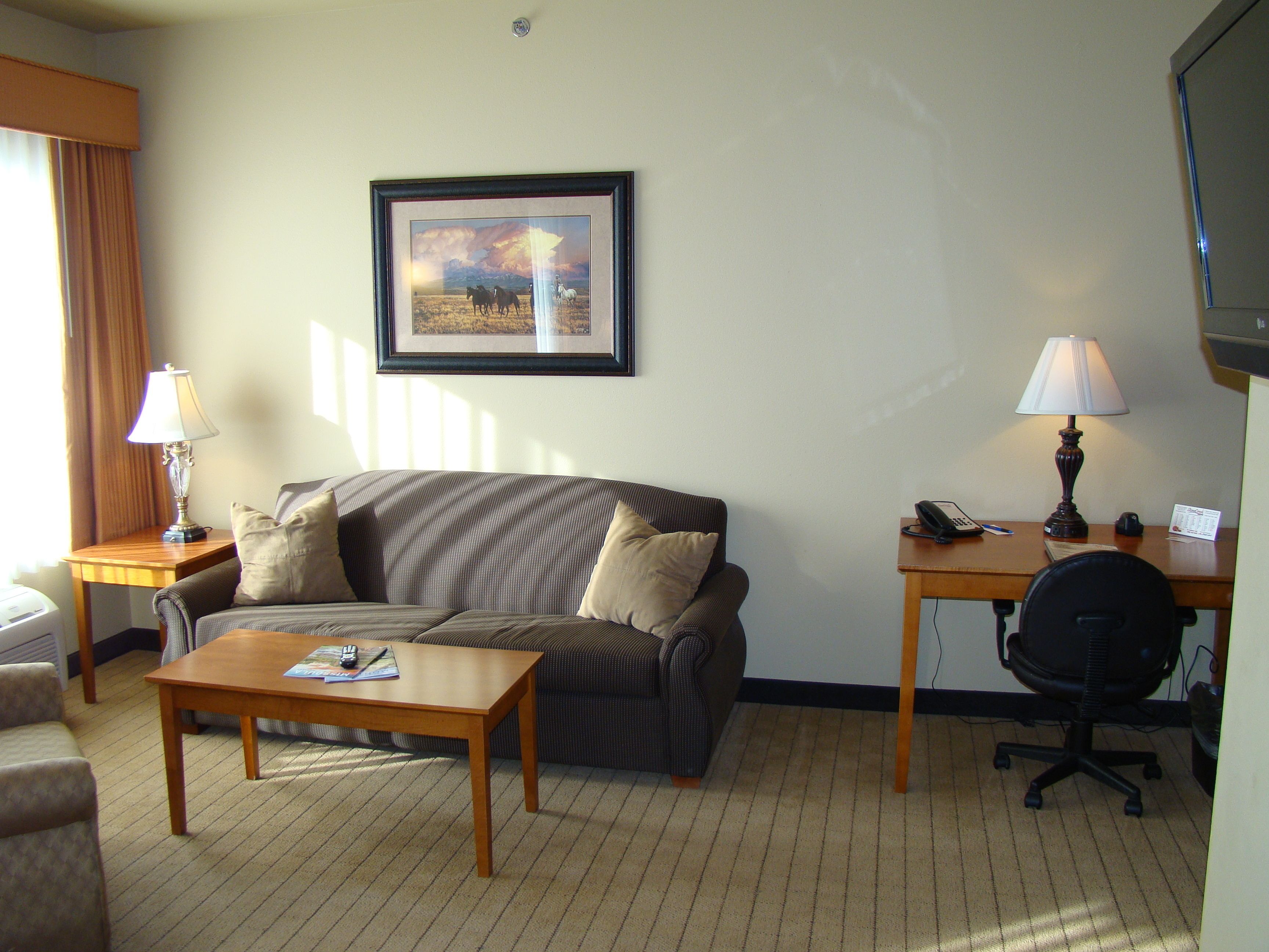 pillow-top beds, desk, blackout curtains, iron/ironing board