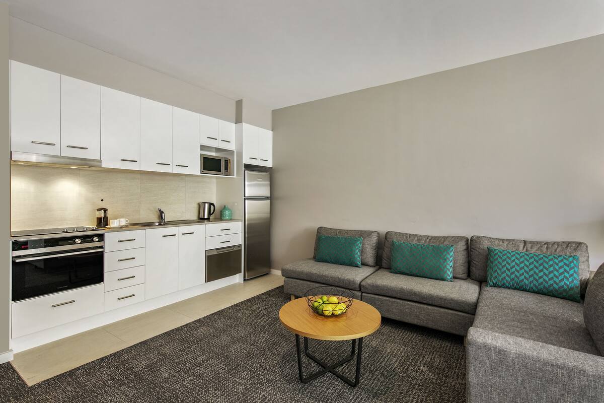 fridge, electric kettle, toaster, high chair