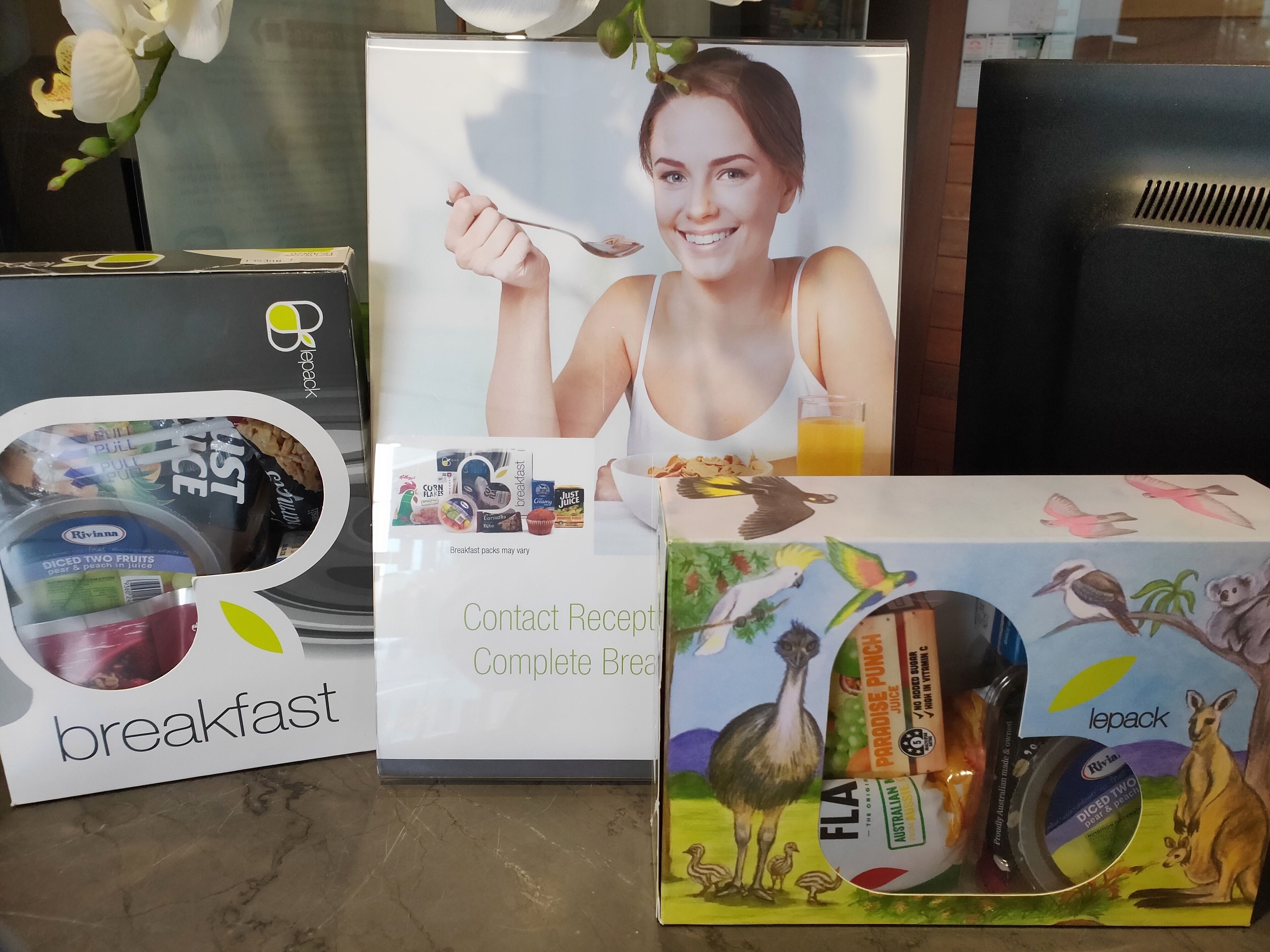 daily continental breakfast (aud 12 per person)