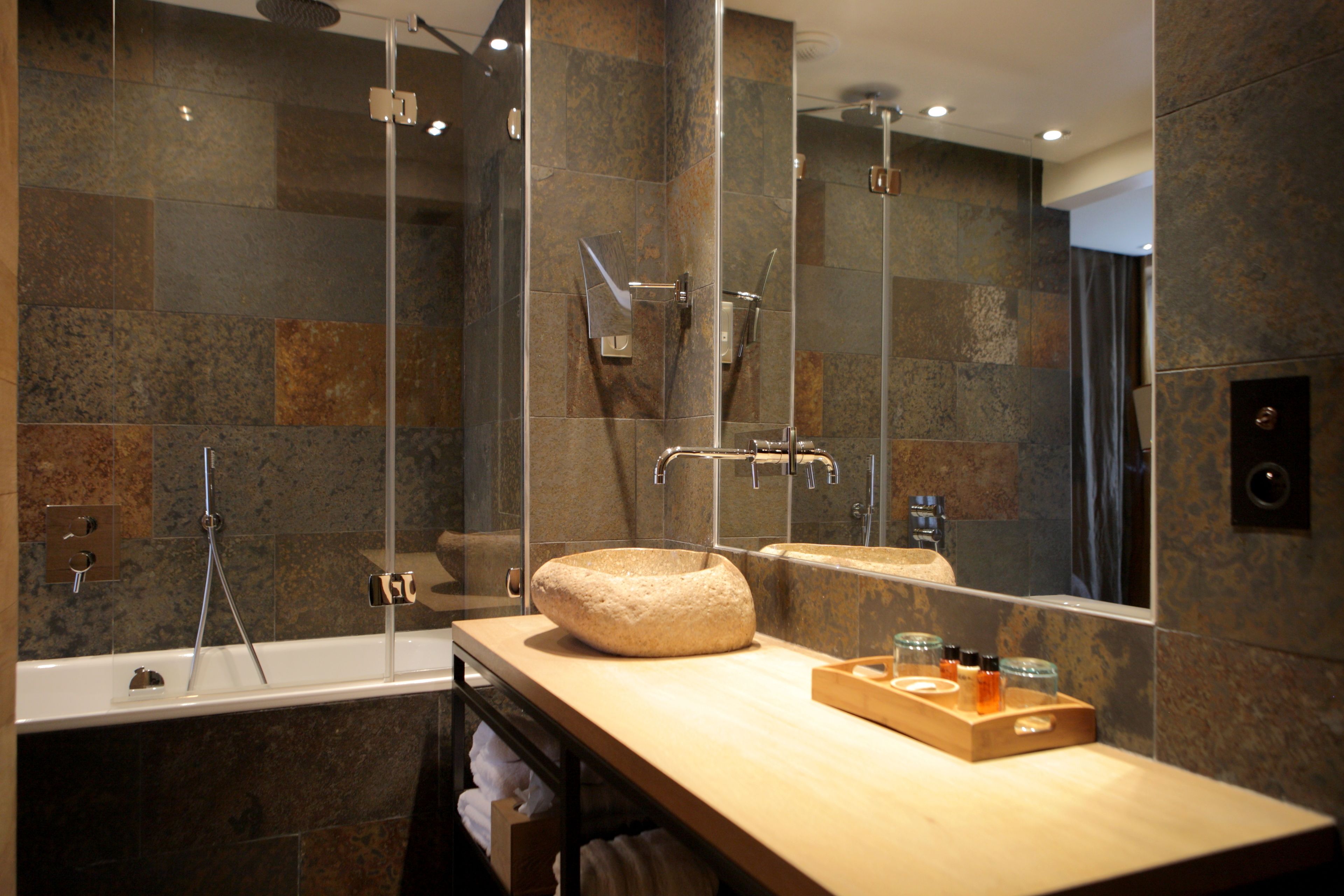 free toiletries, hair dryer, slippers, towels