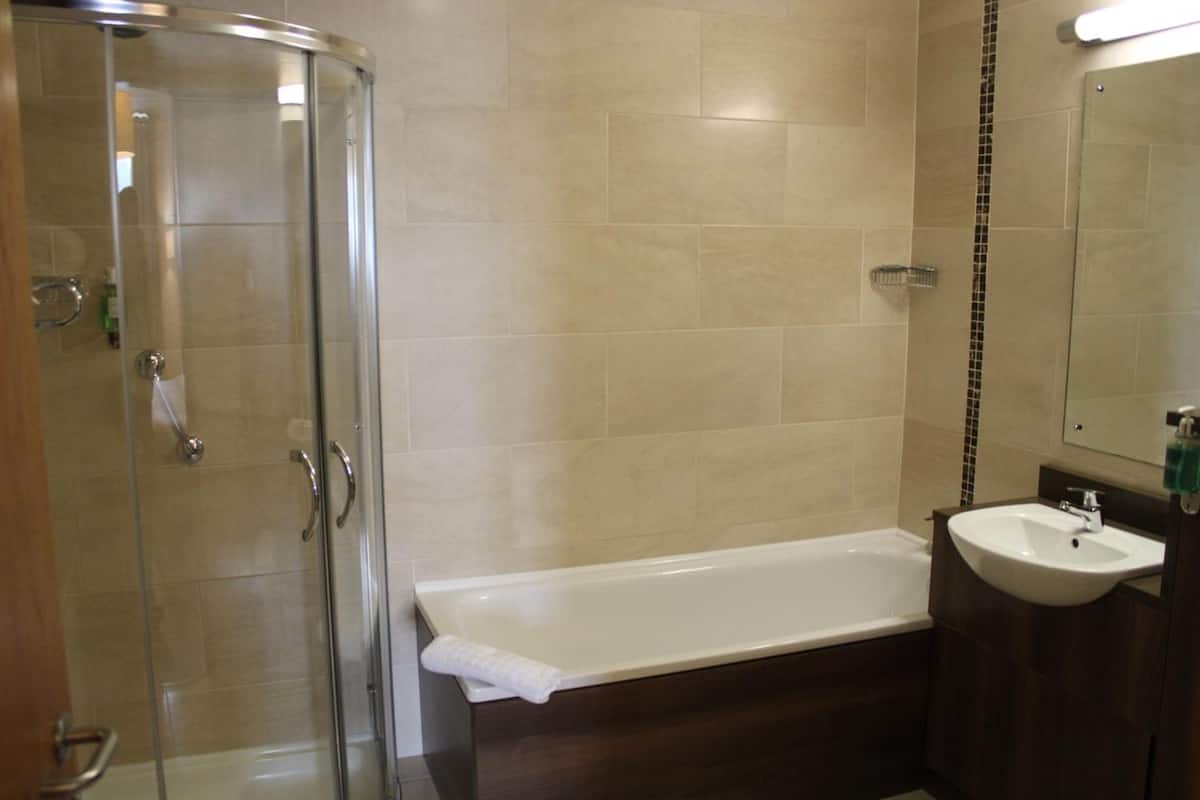 free toiletries, hair dryer, towels