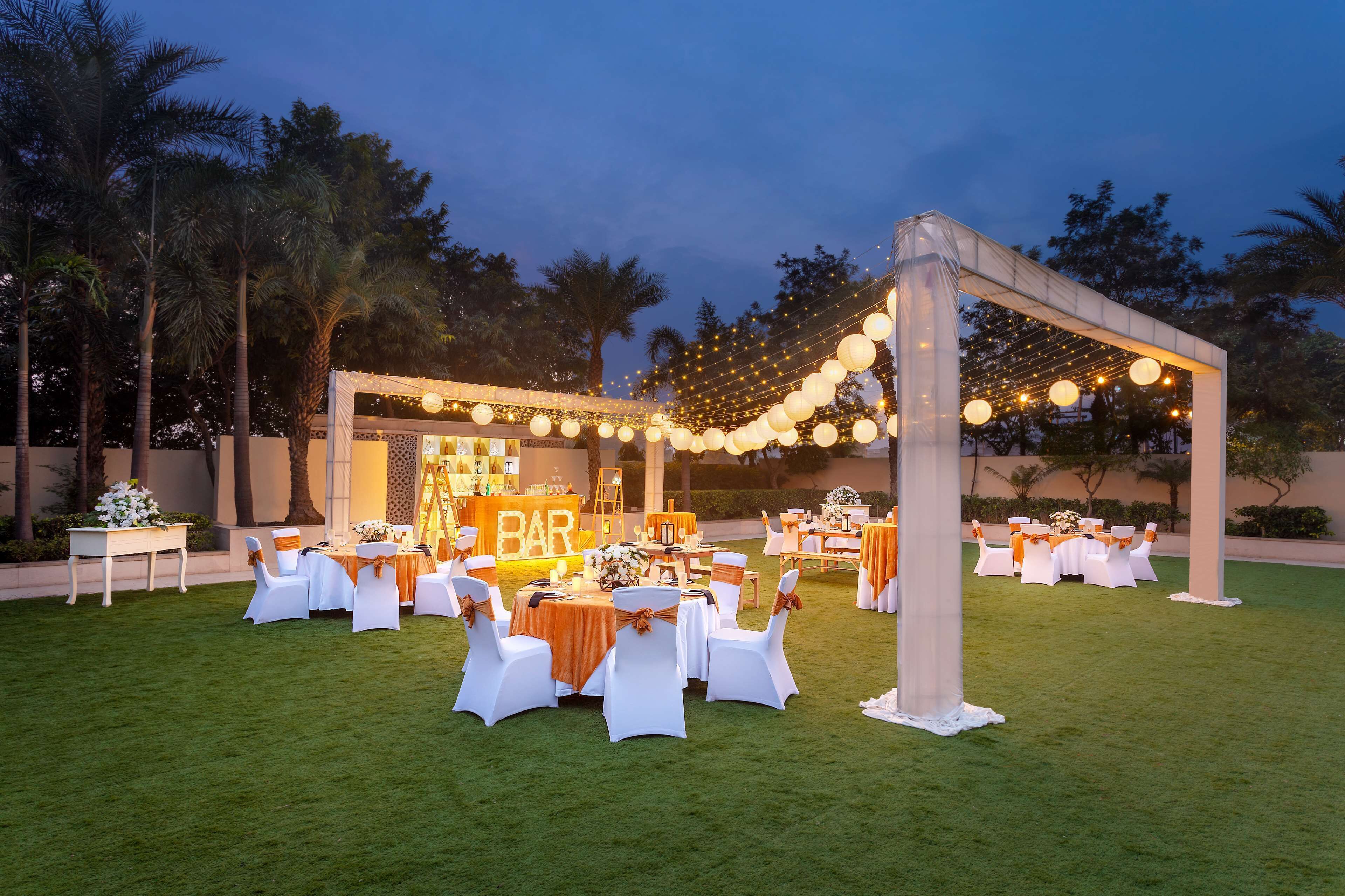 outdoor banquet area