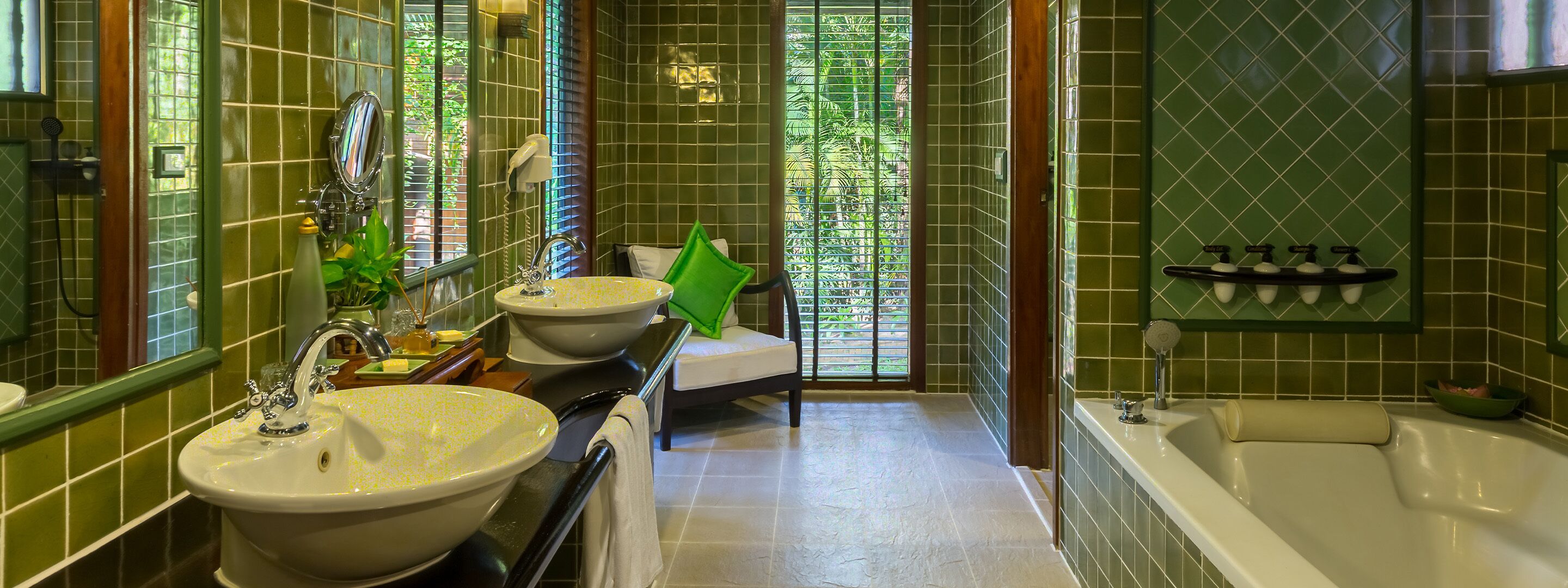 suite room | bathroom | shower, hair dryer, bathrobes, slippers
