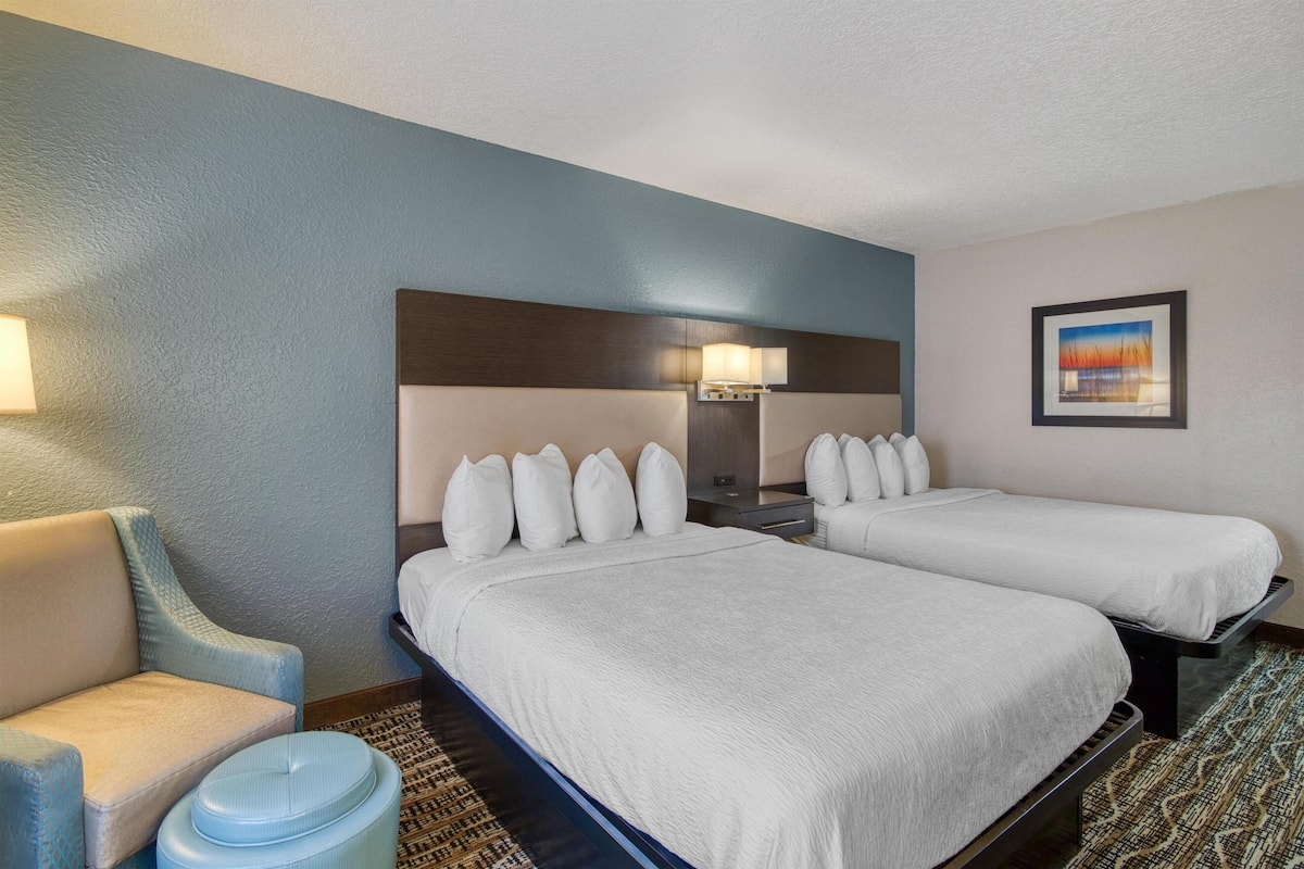 Standard Room, 2 Queen Beds, Non Smoking, Refrigerator & Microwave | Pillowtop beds, in-room safe, desk, laptop workspace