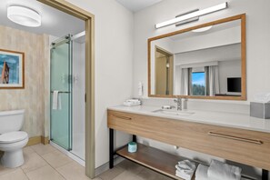 Studio, One King Bed, Non-Smoking | Bathroom shower - Hampton Inn & Suites Detroit-Canton (Canton)