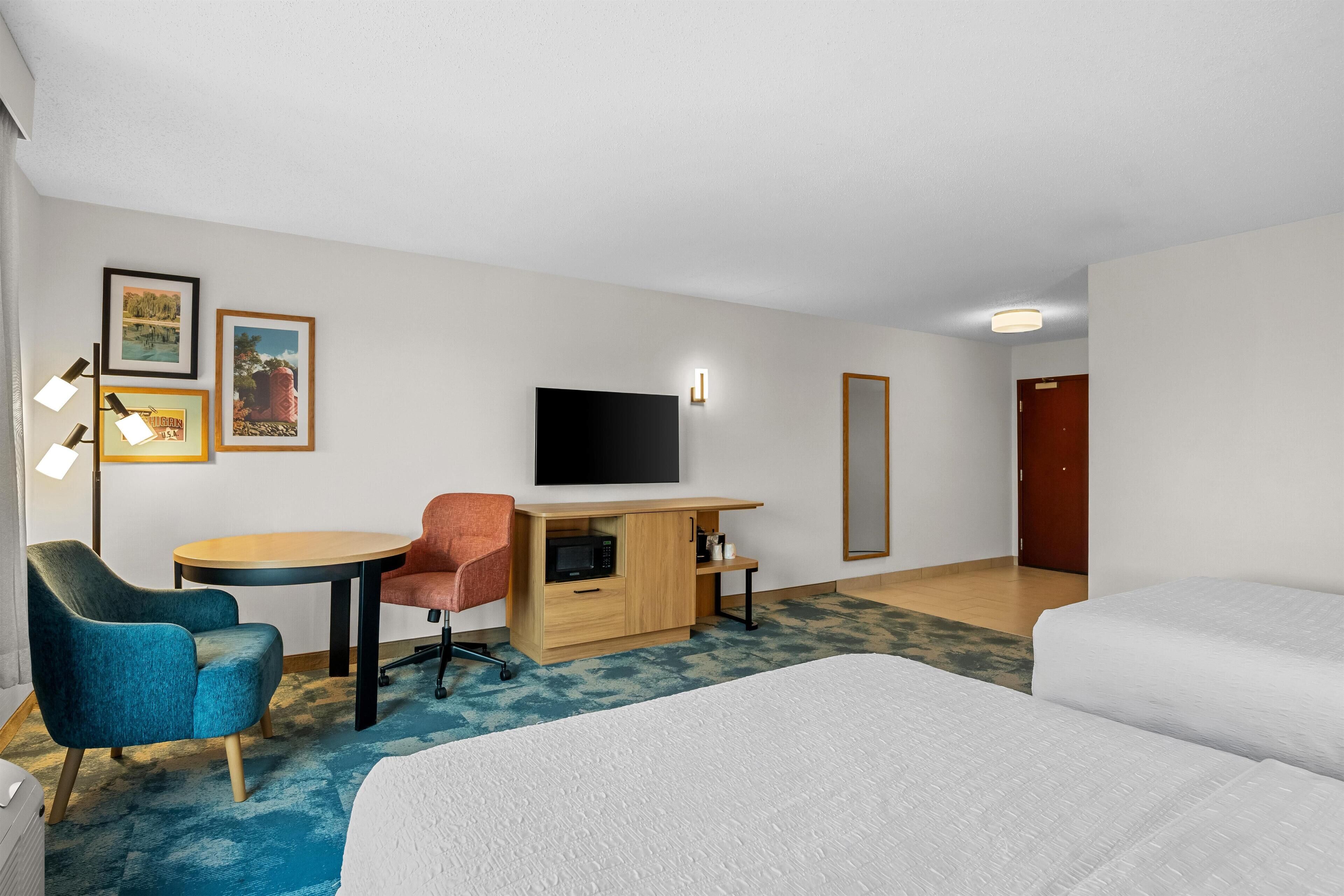 Two Queen Beds, Non-Smoking, Accessible | Premium bedding, desk, blackout drapes, iron/ironing board