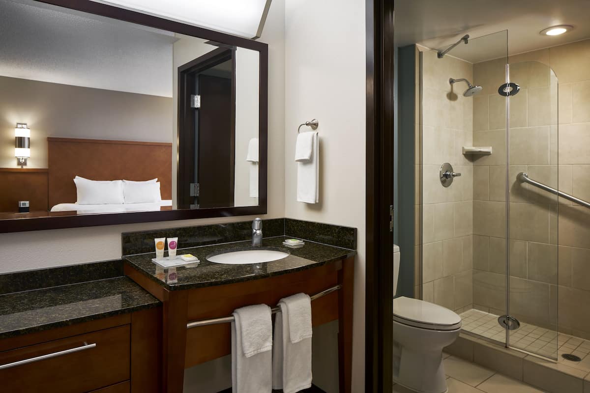 free toiletries, hair dryer, towels, soap