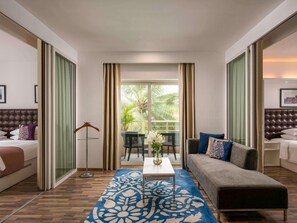 Suite, 2 chambres, balcon | Draps en coton égyptien, literie de qualité supérieure