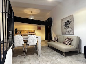 Apartment | Private kitchen | Coffee/tea maker, electric kettle, eco-friendly cleaning products