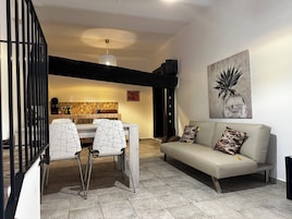 Apartment | Private kitchen | Coffee/tea maker, electric kettle, eco-friendly cleaning products