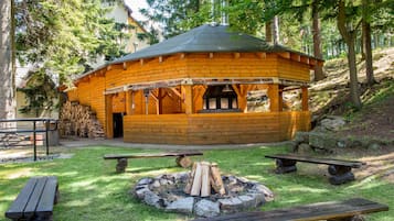 Outdoor banquet area