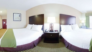 Hypo-allergenic bedding, down comforters, in-room safe, desk