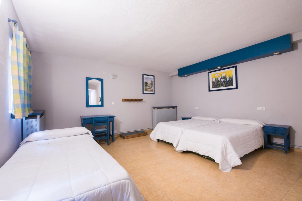 Desk, free WiFi, bed sheets