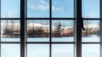 Habitación triple básica, 3 camas individuales, vistas a la montaña | Vistas desde la habitación