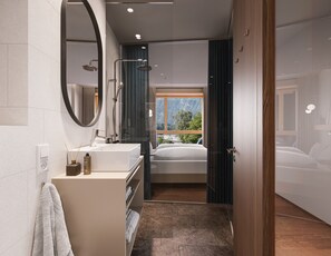 Shower, free toiletries, hair dryer, towels - Val Blu Sport - Hotel - Spa (Bludenz)