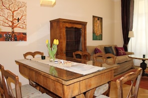 Superior Apartment, 2 Bedrooms, Balcony | Living area | 32-inch flat-screen TV with satellite channels, TV, DVD player
