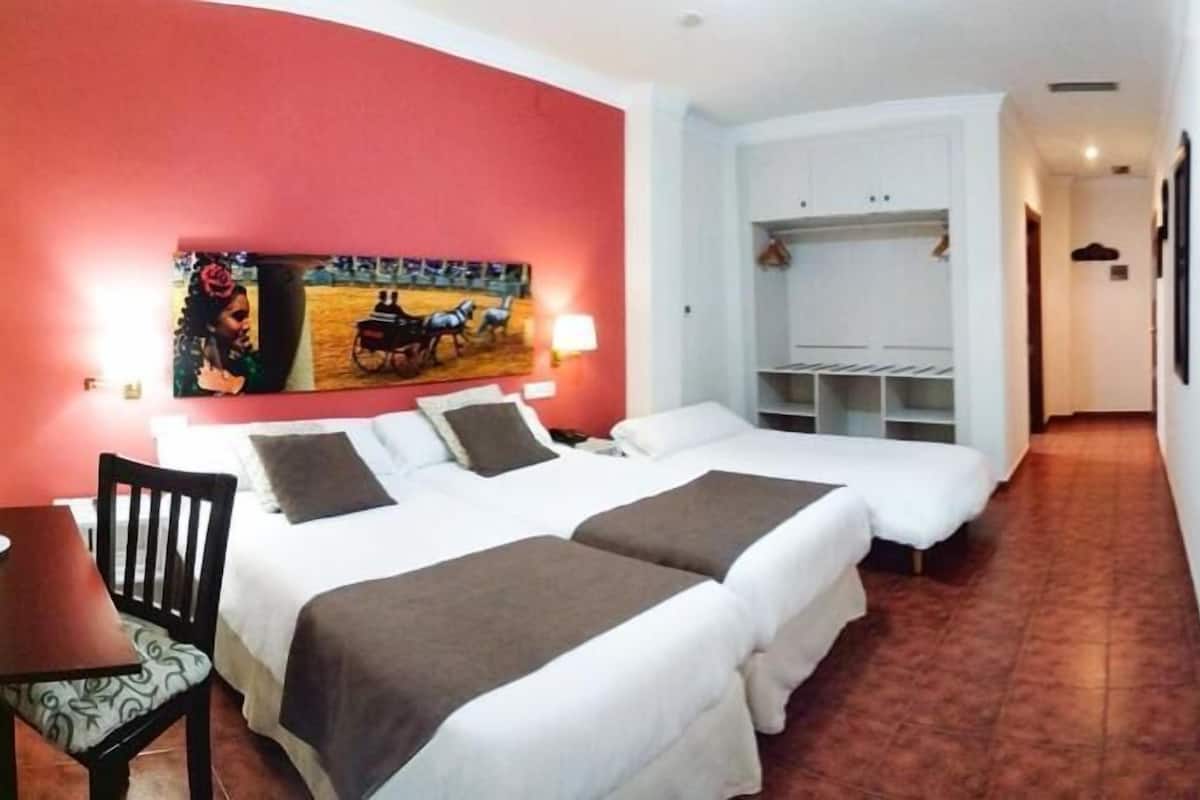 Desk, free WiFi, bed sheets