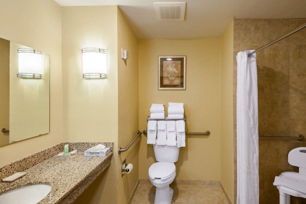 free toiletries, hair dryer, towels, soap