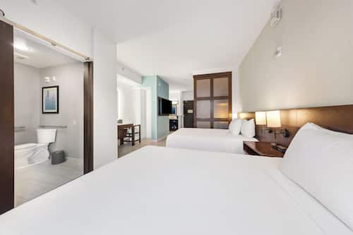 Room, 2 Queen Beds, Accessible (Shower) | Premium bedding, in-room safe, desk, laptop workspace