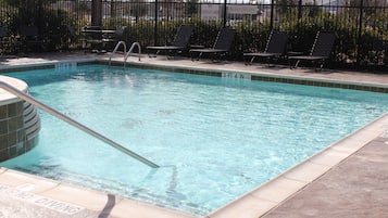 Outdoor pool, pool umbrellas