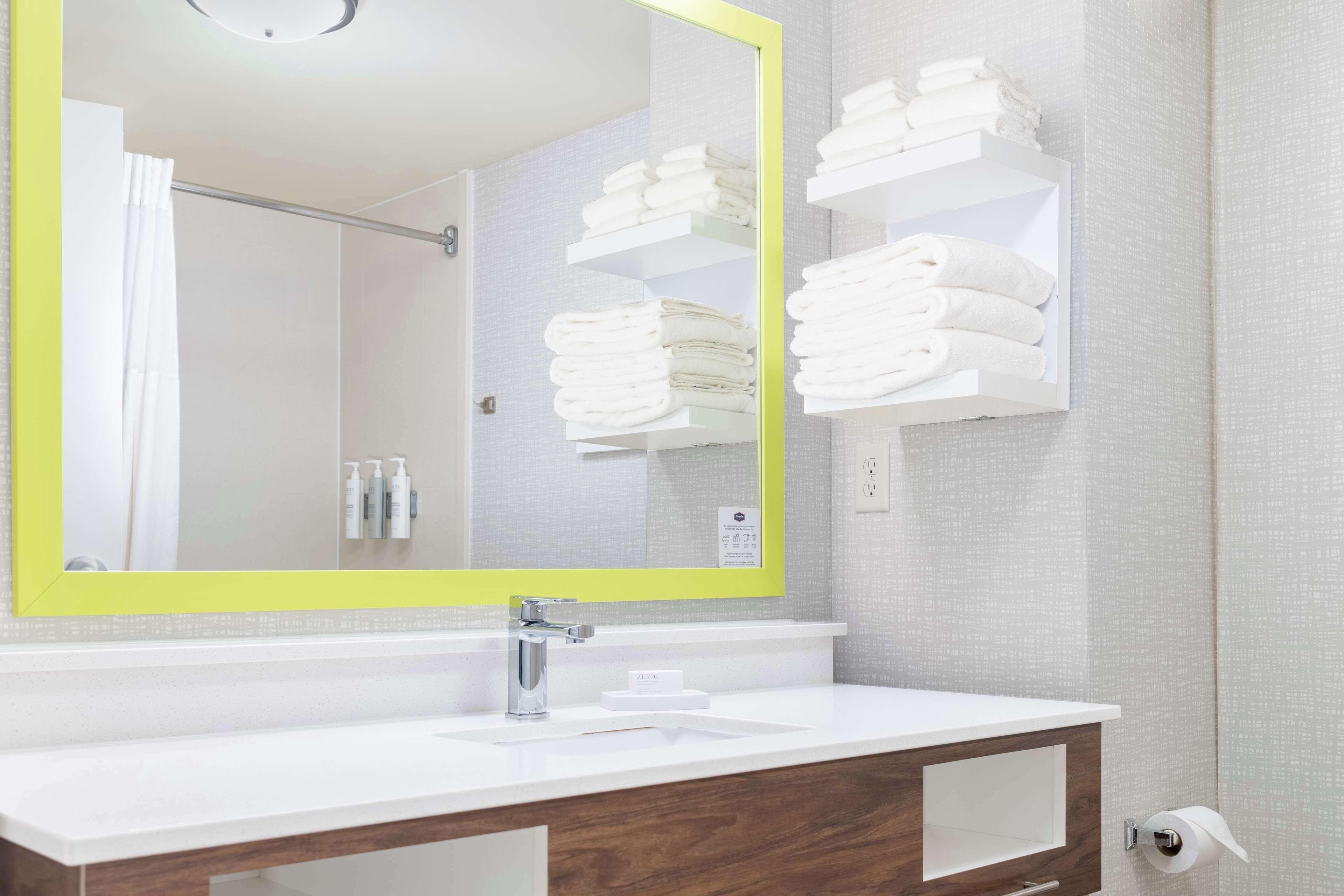 two quee beds non smoking | bathroom | hair dryer, towels