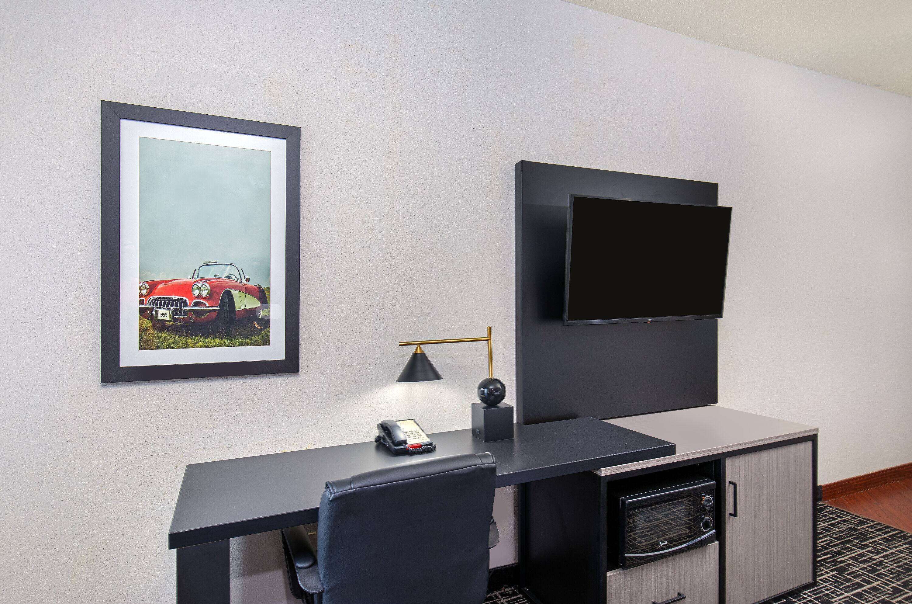 premium bedding, pillow-top beds, desk, iron/ironing board