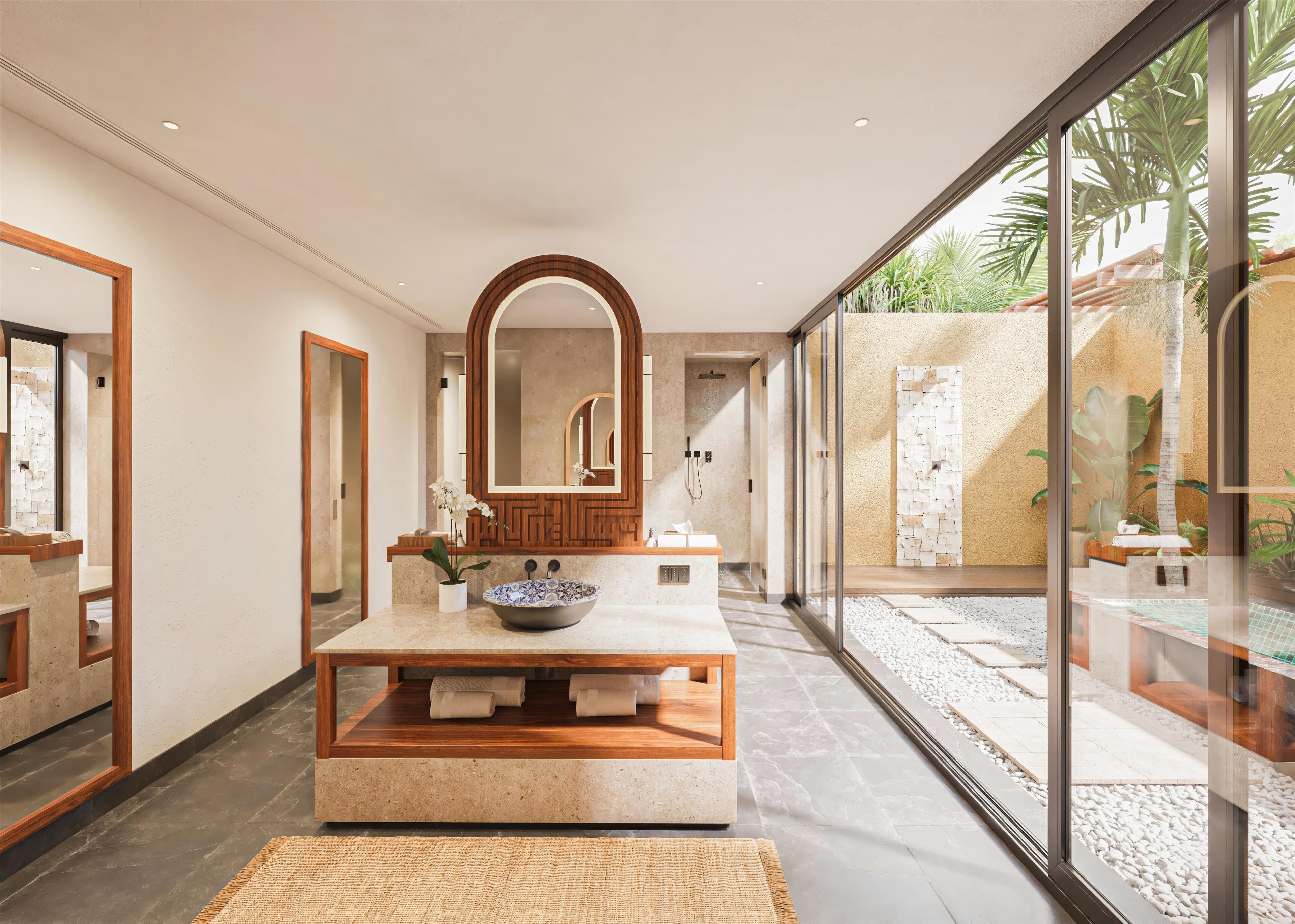 shower, rainfall showerhead, free toiletries, hair dryer