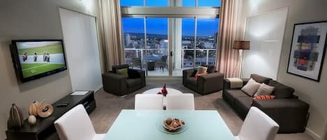 Two Bedroom Penthouse | Living room | Flat-screen TV, DVD player